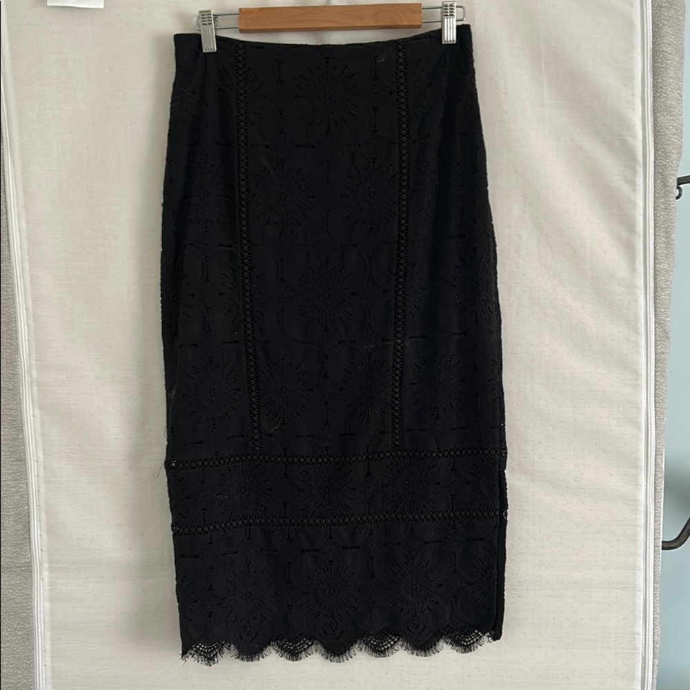 Banana Republic Black Lace Midi Skirt